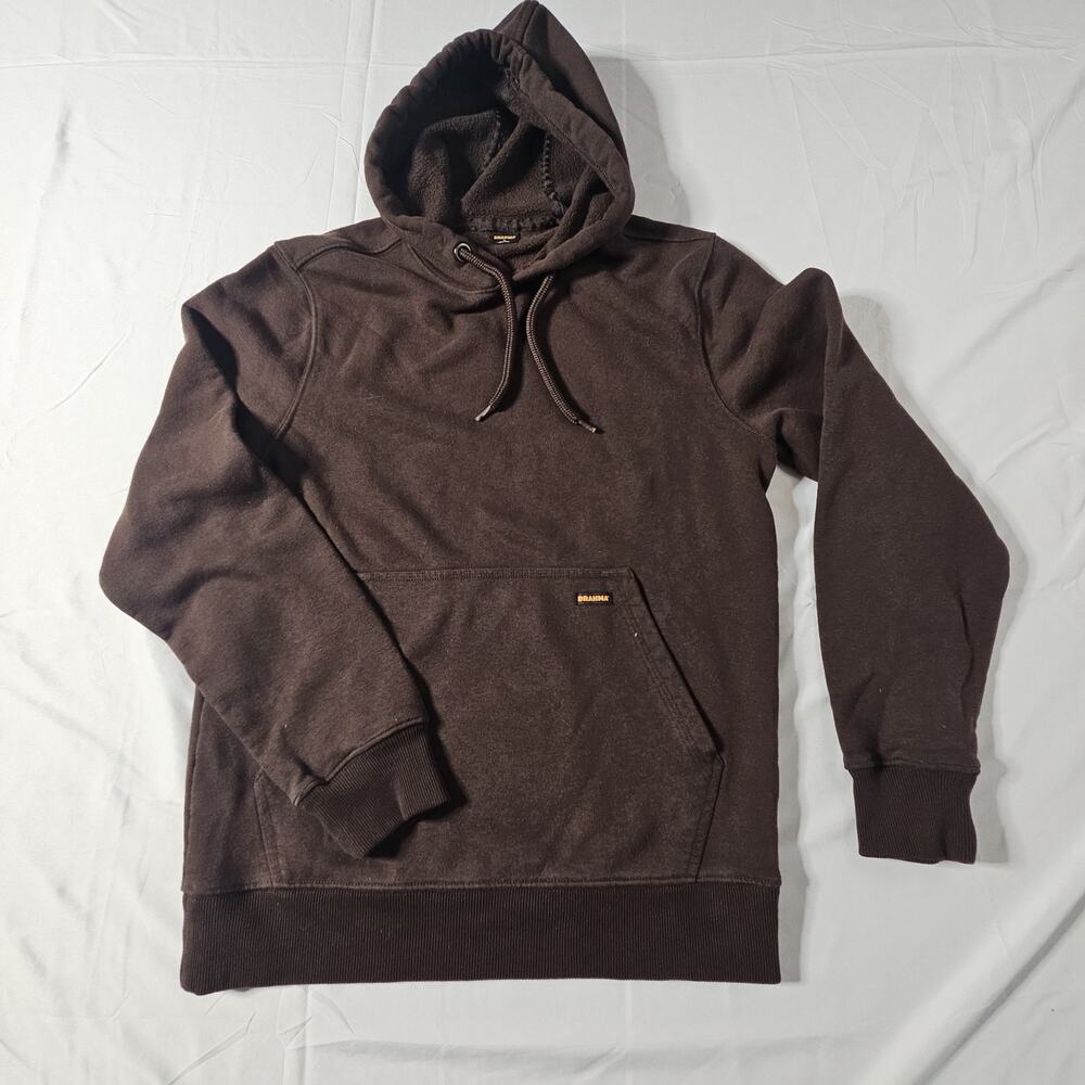 Brahma Men's Brown Pullover Hoodie Cotton Blend Fleece Pocket S